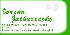 dorina zathureczky business card